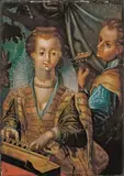 Flemish School, MUSIZIERENDES PAAR., Öl auf Holz