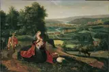 Nachfolge Abel Grimmer, RUHE AUF DER FLUCHT., Öl auf Holz