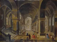 Franz Hochecker, ZWEI KIRCHENINTERIEURS., Signiert und datiert: Hochecker inv px 1775. Öl auf Holz