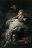 Jan Kryštof Liška, BEWEINUNG CHRISTI., Öl auf Leinwand (doubliert)
