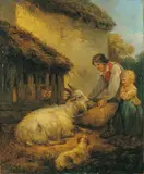 George Morland, FÜTTERUNG DER ZIEGE.