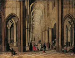 Pieter Neefs the Elder, KIRCHENINTERIEUR, Öl auf Holz (parkettiert)