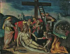 BEWEINUNG CHRISTI. by Netherlandish School, Öl auf Kupfer (unter Glas gerahmt), sold Nov 2007