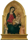 Giovanni Francesco Toscani, MADONNA MIT DEM KIND UND VIER ENGELN., Tempera auf Holz