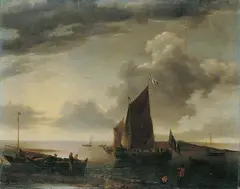 SEELANDSCHAFT MIT SCHIFFEN. by Lieve Verschuier, Öl auf Leinwand, sold Nov 2007