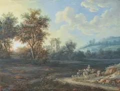 Jacob Bürgi, LANDSCHAFT MIT WASSERMÜHLE., Gouache auf Papier
