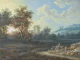 Jacob Bürgi, LANDSCHAFT MIT WASSERMÜHLE., Gouache auf Papier