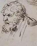 HEINRICH FÜGER, zugeschrieben. by zugeschrieben Heinrich Friedrich Füger, Feder in Braun auf geripptem Papier, sold Nov 2007