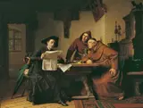 Johann Caspar Bosshardt, POLITIKER IM KLOSTER., Öl auf Leinwand