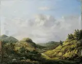 Pieter Caspar Christ, WEITE LANDSCHAFT MIT ZWEI RASTENDEN AM WEGRAND, Öl auf Holz
