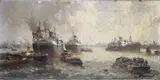 Gerardus Johannes Delfgaauw, HAFEN VON ROTTERDAM., Signiert unten rechts: G. J. Delfgaauw. Öl auf Leinwand