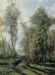 Leon Joubert, BIRKENWALD, Öl auf Leinwand