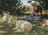 Julius Paul Junghanns, MÄDCHEN MIT ZIEGEN.