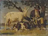 Julius Paul Junghanns, HIRTE MIT ZIEGEN.