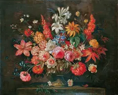 Netherlandish School, BLUMENSTILLLEBEN., Öl auf Leinwand