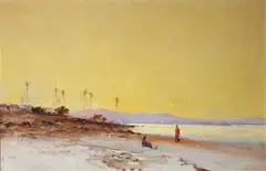 Max Rabes, ABEND AM NIL., Signiert und datiert unten rechts: Max Rabes 1900. Öl auf Leinwand