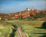 Wilhelm Trübner, ANSICHT VON KRONBERG IM TAUNUS., Signiert unten links: W. Trübner. Öl auf Leinwand