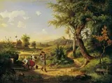 Eduard von Weeber, DER WANDERER., Signiert unten rechts: de Weeber fecit. Öl auf Karton
