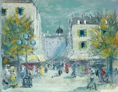 Heinz Witte, IM QUARTIER LATIN., Signiert unten rechts: Witte Lenoir. Öl auf Karton
