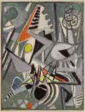 Max Ackermann, Blitz (Aufstrebendes), Mischtechnik (Öl und Tempera) auf Karton