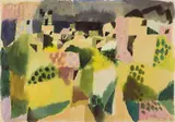Orientalische Stadt by Eduard Bargheer, Aquarell über Bleistiftvorzeichnung auf dünnem elfenbeinfarbenen Bütten, sold Jun 2007