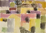 Häuser by Eduard Bargheer, Aquarell auf handgeschöpftem Velin mit Wasserzeichen "Di Banco", sold Jun 2007