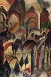 Albert Bloch, Gebirgstunnel, Öl auf Leinwand