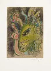 Paradies by Marc Chagall, Original-Farblithographie auf Arches-Velin, sold Jun 2007