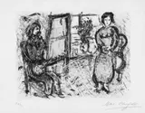 Marc Chagall, Petit Atelier, Original-Lithographie auf Japon nacré