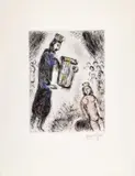 Marc Chagall, David et Bethsabée, Original-Farbradierung (Ätzung und Aquatinta) auf Velin