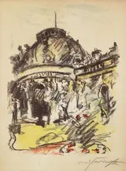 Sanssouci by Lovis Corinth, Original-Farblithographie auf schwerem Velin, sold Jun 2007