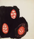 Sonia Delaunay, Textilmusterentwurf (Projet de Tissus), Tusche und Gouache auf festem chamoisfarbenen Papier