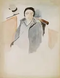 André Derain, Die Frau des Künstlers, Aquarellstudie über Bleistift auf elfenbeinfarbenem Velin