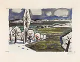 Landschaft am Bodensee by Otto Dix, Aquarell und Tusche (Darstellung ca, sold Jun 2007