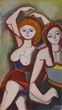 Tänzerinnen by Karl Hofer, Öl auf Leinwand, sold Jun 2007