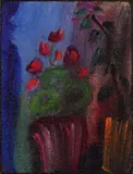 Stilleben (Alpenveilchen mit sieben roten Blüten) by Alexej von Jawlensky, 1936, Öl auf Leinwand, auf Karton aufgezogen, sold Jun 2007