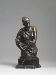 Kassandra-Büste by Max Klinger, Bronzeplastik. Höhe 25,9 cm, auf weißgeädertem schwarzen Marmorsockel (, sold Jun 2007
