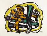 Fernand Léger, Composition sur fond jaune, Original-Farblithographie auf Arches-Velin