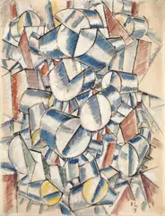 Fernand Léger, Contraste de Formes, Gouache und Aquarell auf elfenbeinfarbenem Bütten