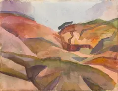 August Macke, Schlucht, Aquarell über leichter Bleistiftvorzeichnung auf einfachem Aquarellpapier