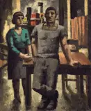 Frans Masereel, Débardeur et fille, Öl auf Leinwand