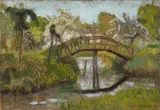 Garten im Frühling by Otto Modersohn, Öl auf Karton, sold Jun 2007