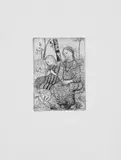 Paula Modersohn-Becker, Zwei Bauernmädchen, Original-Radierung (Ätzung, Roulette und Kaltnadel) auf gelblichem Velin