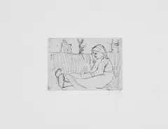 Sitzendes Kind by Paula Modersohn-Becker, Original-Radierung (Kaltnadel) auf gelblichem Velin, sold Jun 2007