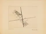 László Moholy-Nagy, Komposition sich schneidender Diagonalen, Original-Radierung auf gelblichem Bütten 15 y 19,7 xm (
