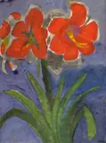 Rote Amaryllis by Emil Nolde, Aquarell auf Japanbütten, sold Jun 2007