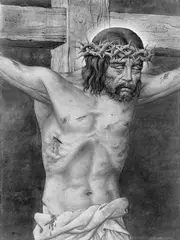 Werner Peiner, Christus am Kreuz, Öl auf Velin auf Masonit aufgezogen