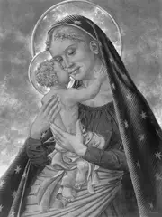 Werner Peiner, Madonna mit Kind, Öl auf Malkarton