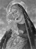 Werner Peiner, Madonna mit Kind, Öl auf Malkarton