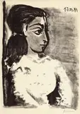 Buste de Femme au corsage blanc by Pablo Picasso, Original-Lithographie auf Arches-Velin, sold Jun 2007